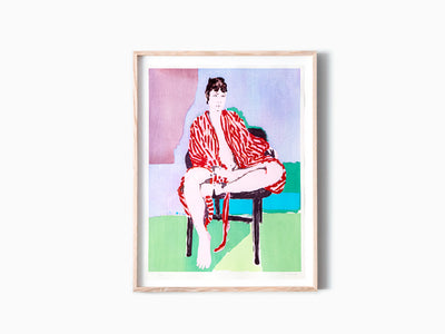 Claire Tabouret - Self Portrait in a Robe (purple) Ukiyo-e