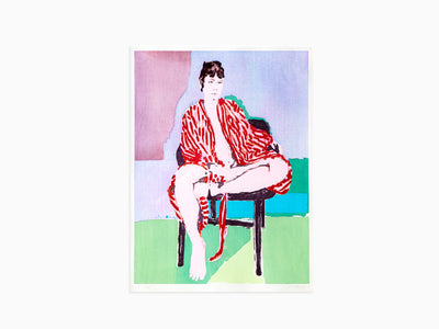 Claire Tabouret - Self Portrait in a Robe (purple) Ukiyo-e