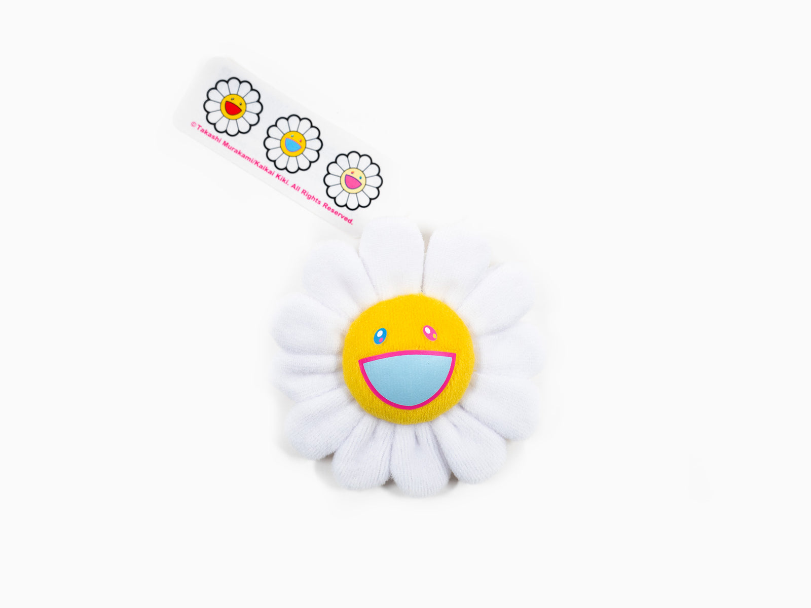 Takashi Murakami - Flower Plush Key Chain - White & Yellow