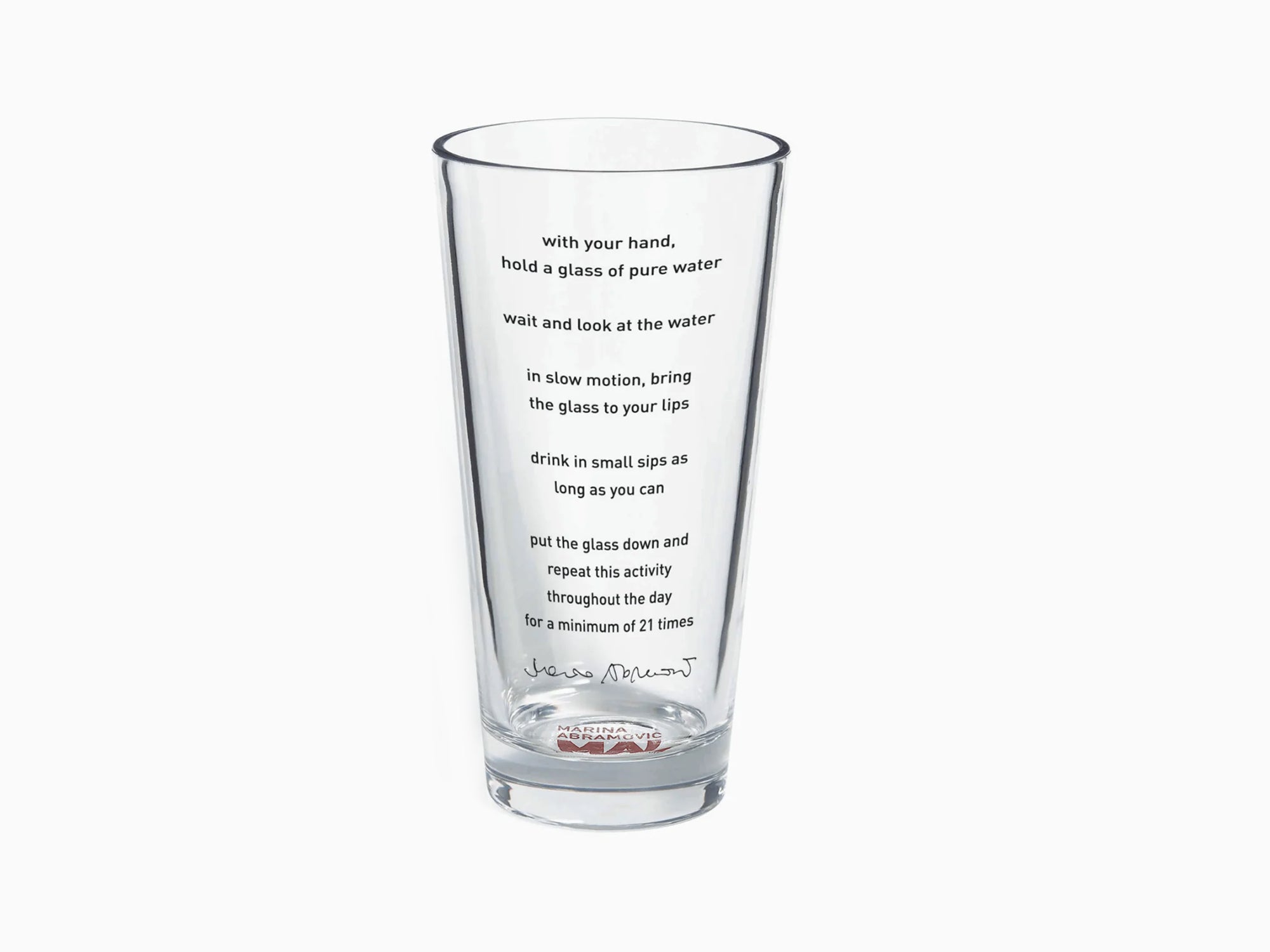 Marina Abramovic - Drinking Water Glass