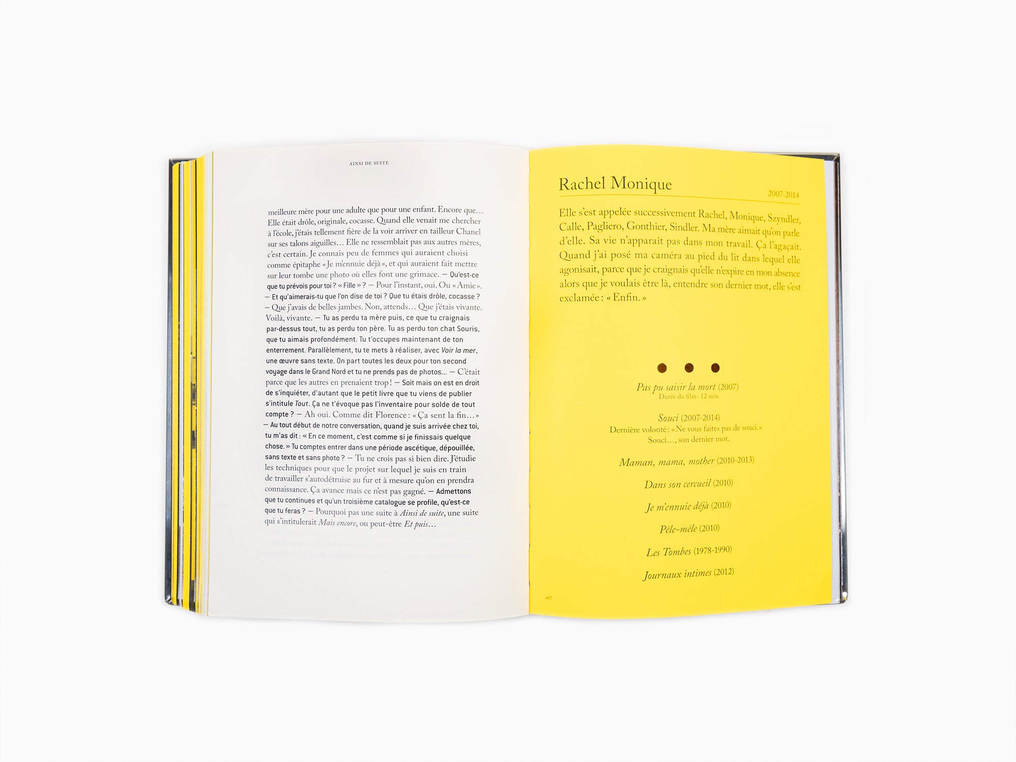 Sophie Calle - Ainsi de Suite