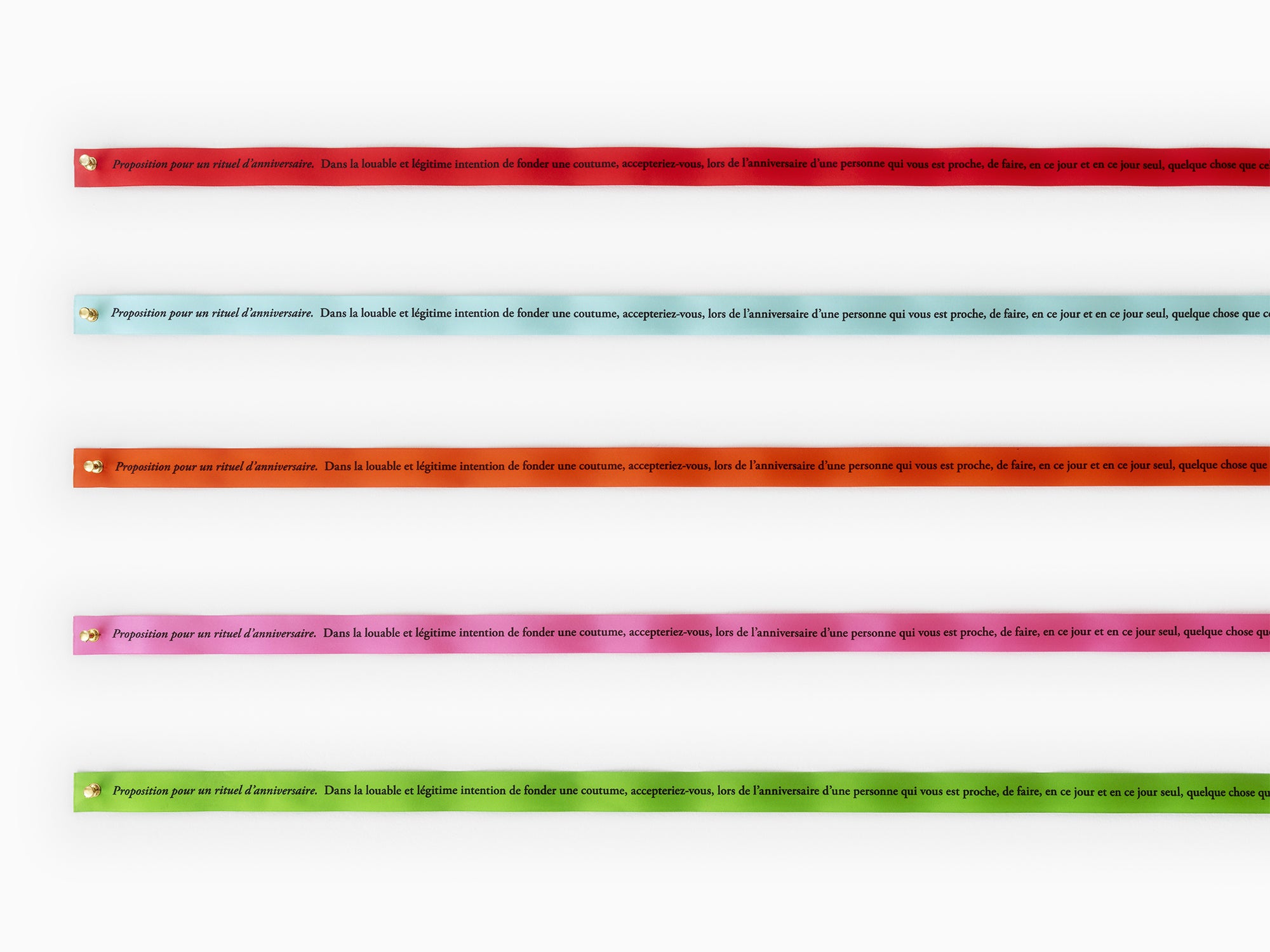 Sophie Calle - "Proposition pour un rituel d'anniversaire" ribbon - Ocean Blue