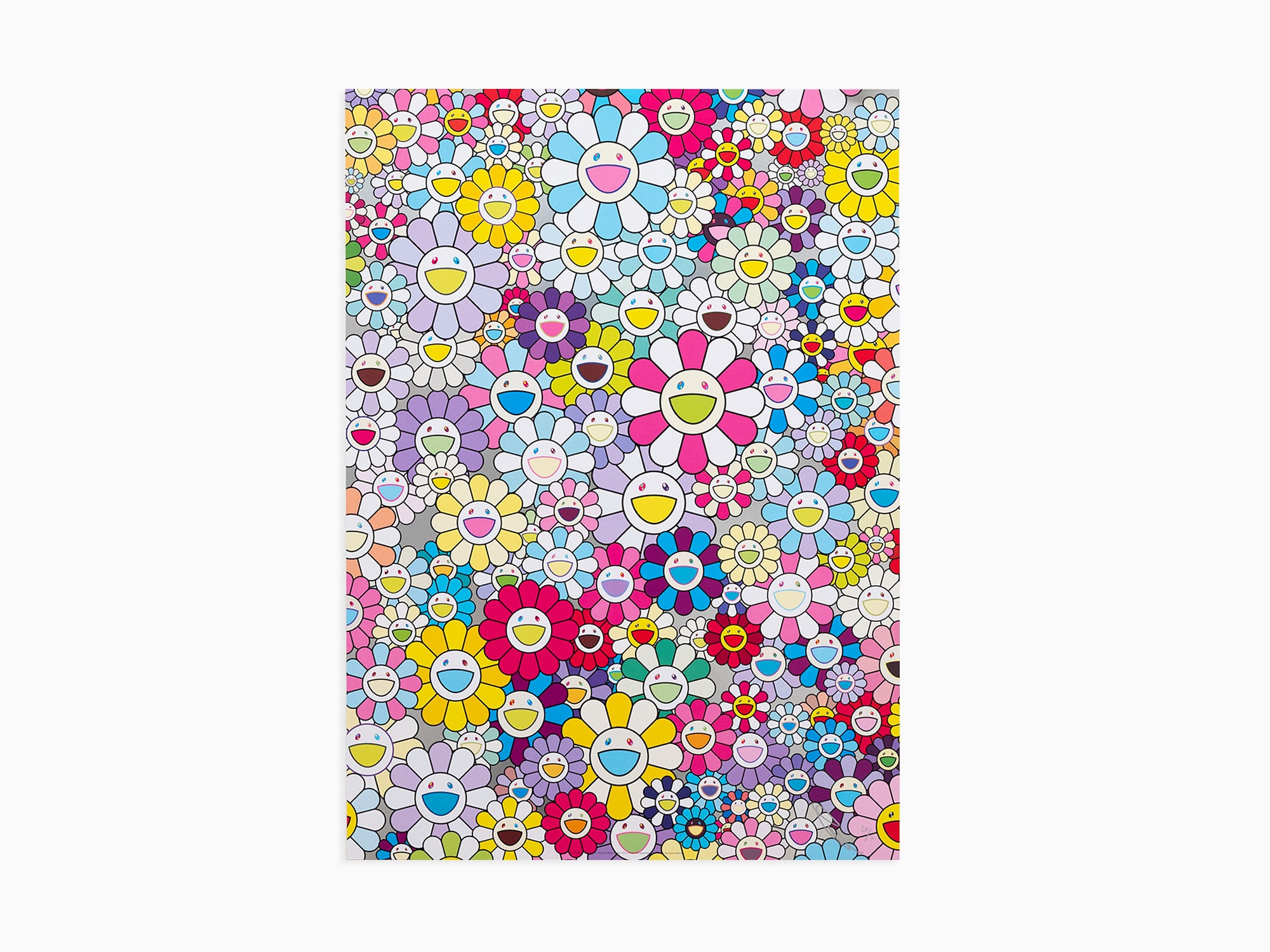Takashi Murakami - Champagne Supernova : Multicolor + Pink and White Stripes