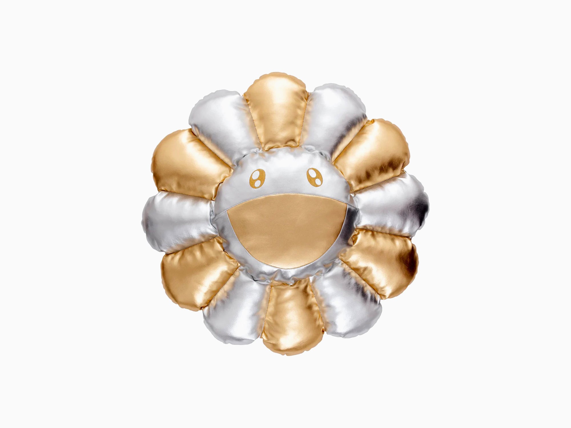 Takashi Murakami - Flower Cushion - 30 cm - Silver & Gold