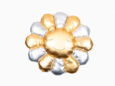 Takashi Murakami - Flower Cushion - 30 cm - Silver & Gold