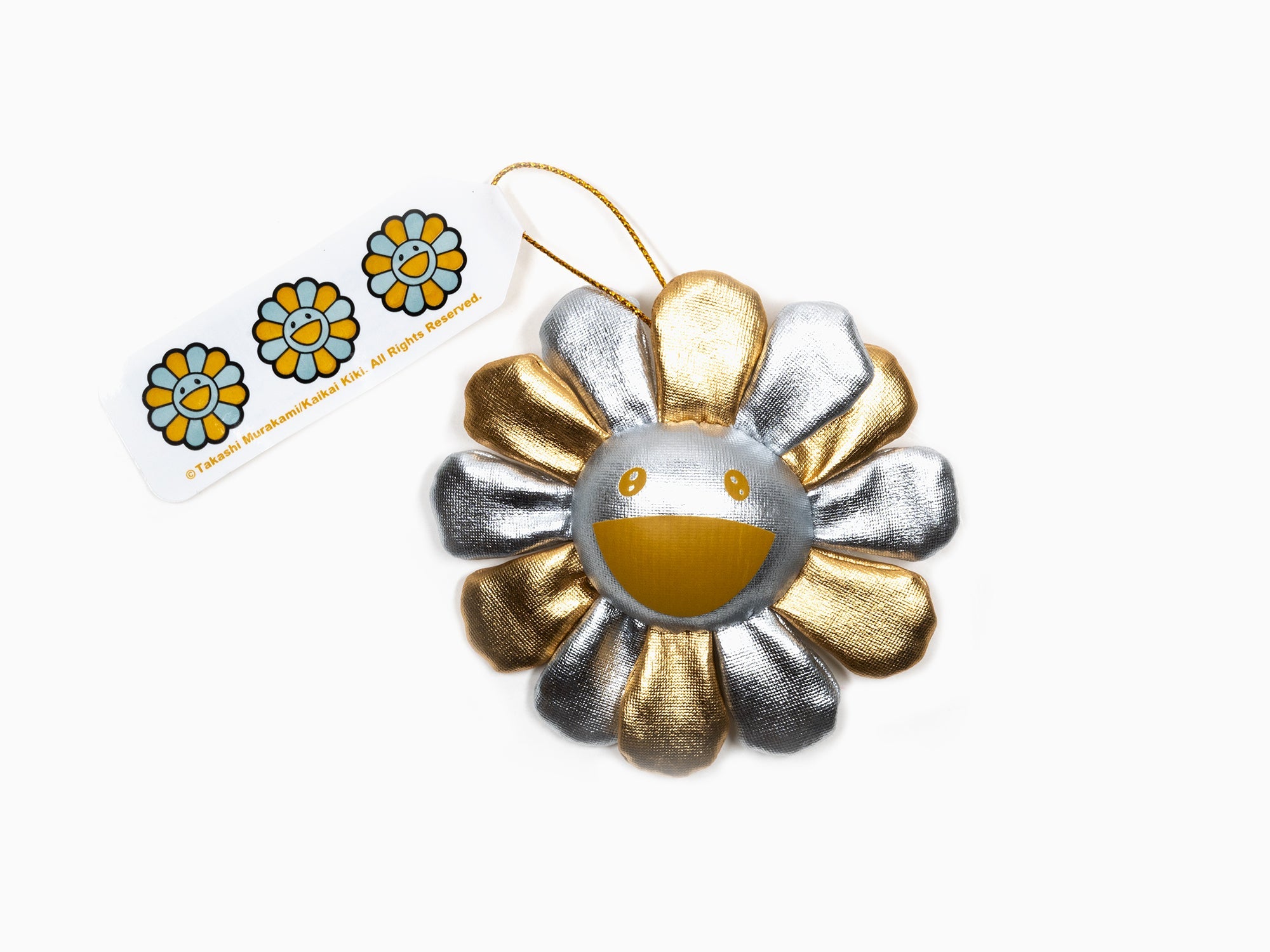 Takashi Murakami - Flower Plush Key Chain - Gold & Silver