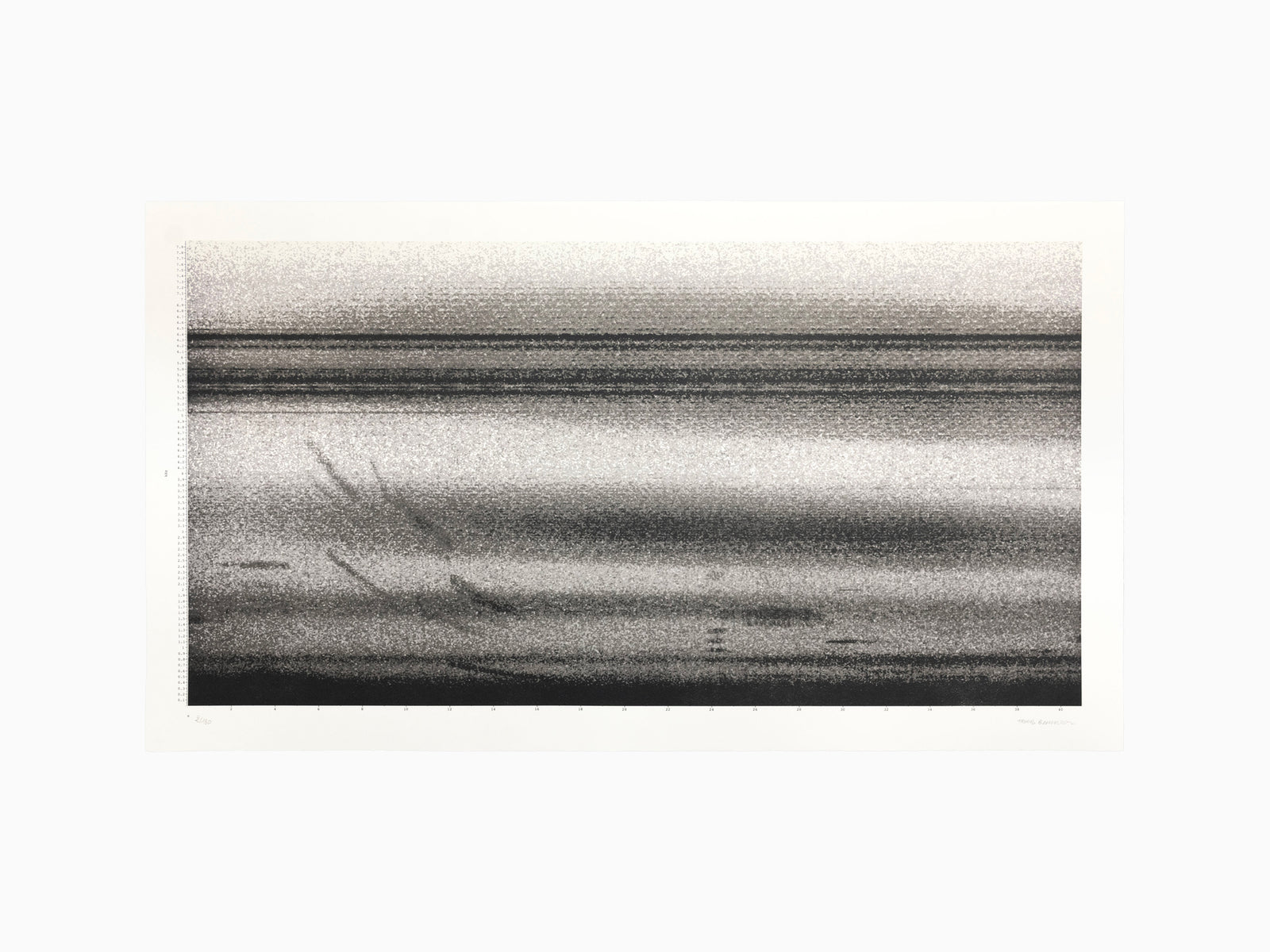 Thomas Bangalter - Étoffe sonore pour La Caverne du Pont Neuf – Spectrogramme préparatoire, extrait de 41 secondes, 2026