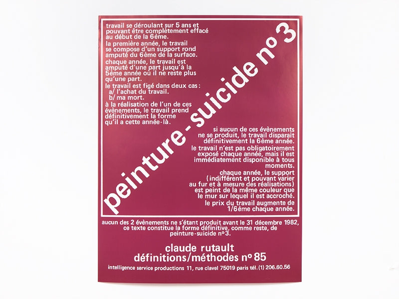 Claude Rutault - Peinture suicide n°3