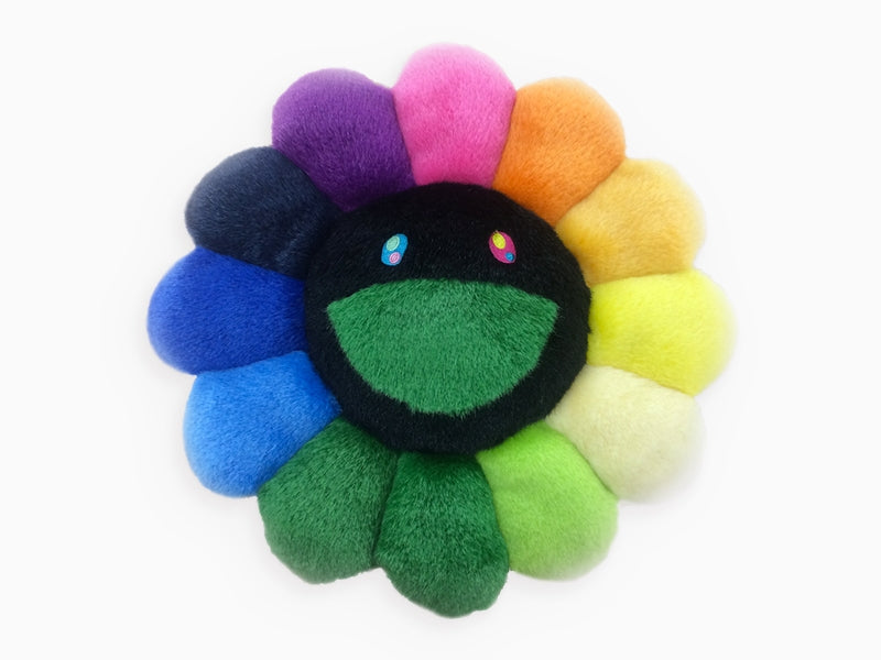Takashi Murakami - Flower cushion - 30 cm - rainbow & black