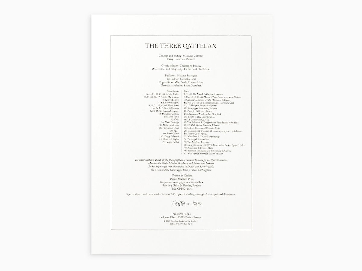 Maurizio Cattelan - The Three Qattelan (édition de luxe)