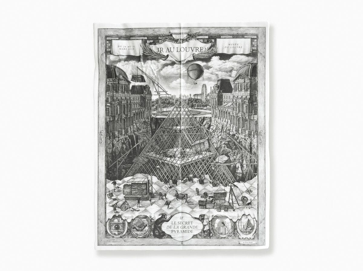 JR - JR au Louvre - Feuille pliée en porcelaine