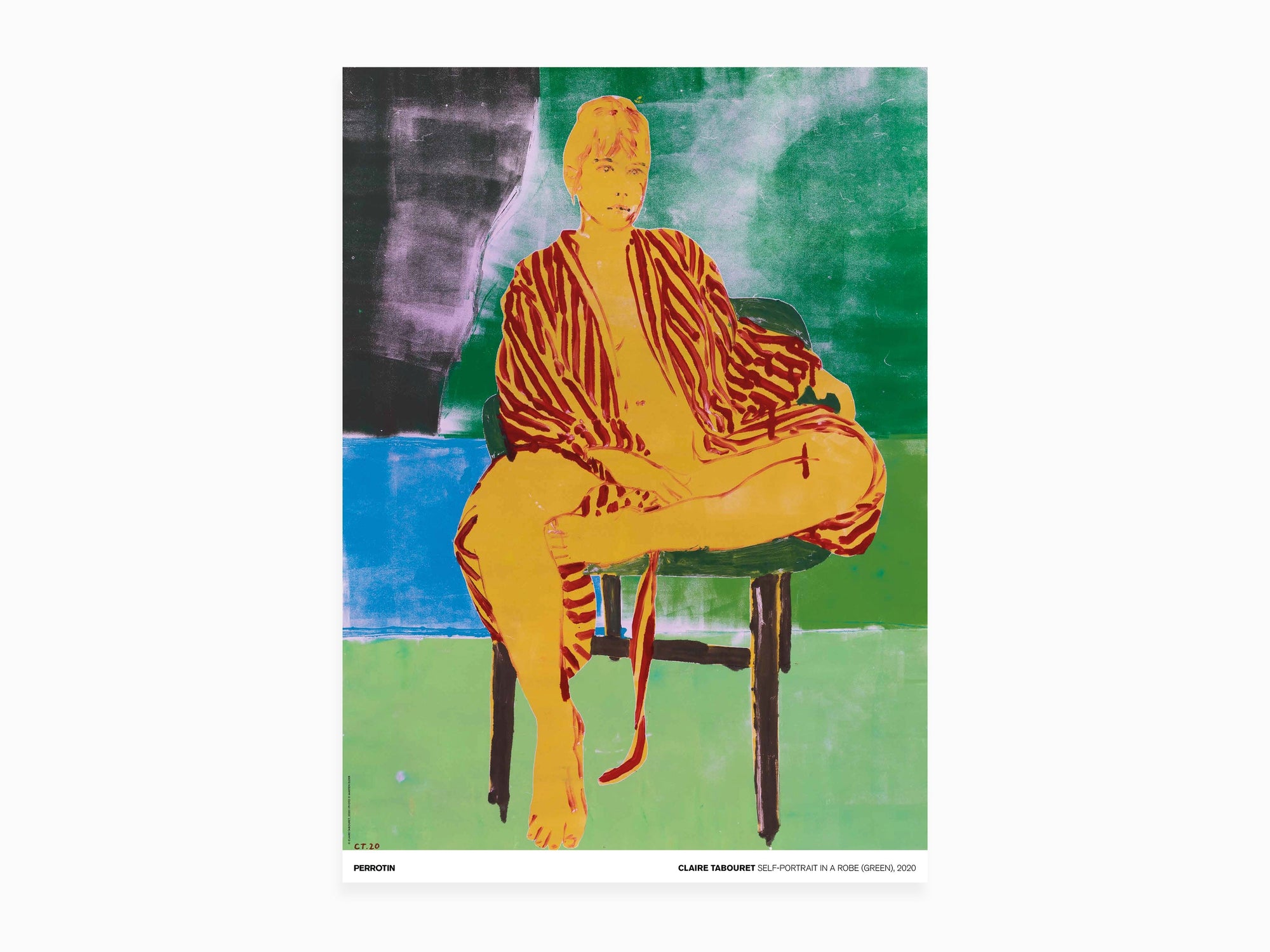 Claire Tabouret - Self-portrait in a robe (green), 2020 (standard poster)