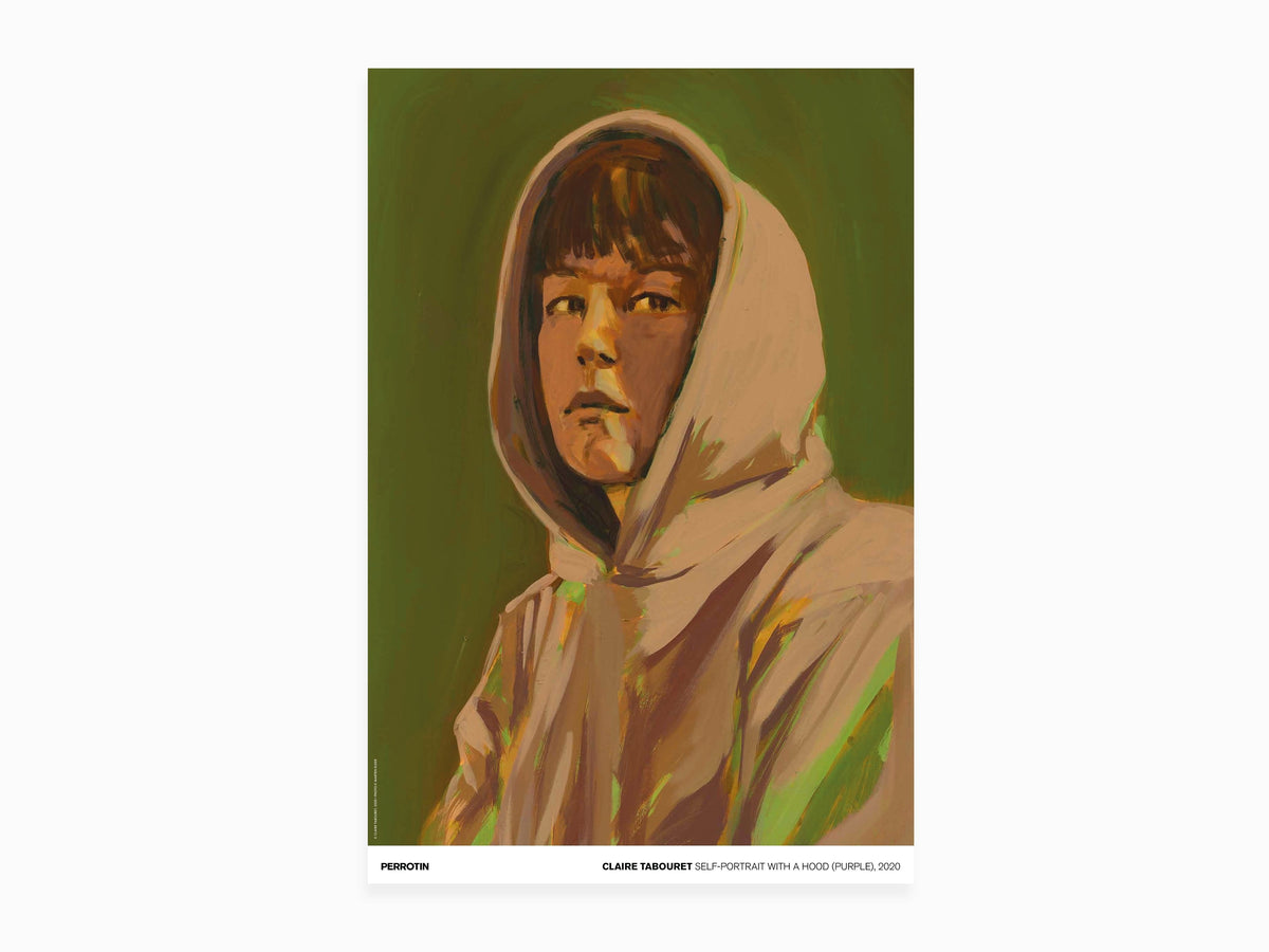 Claire Tabouret - Self-portrait with a hood (purple) - signé