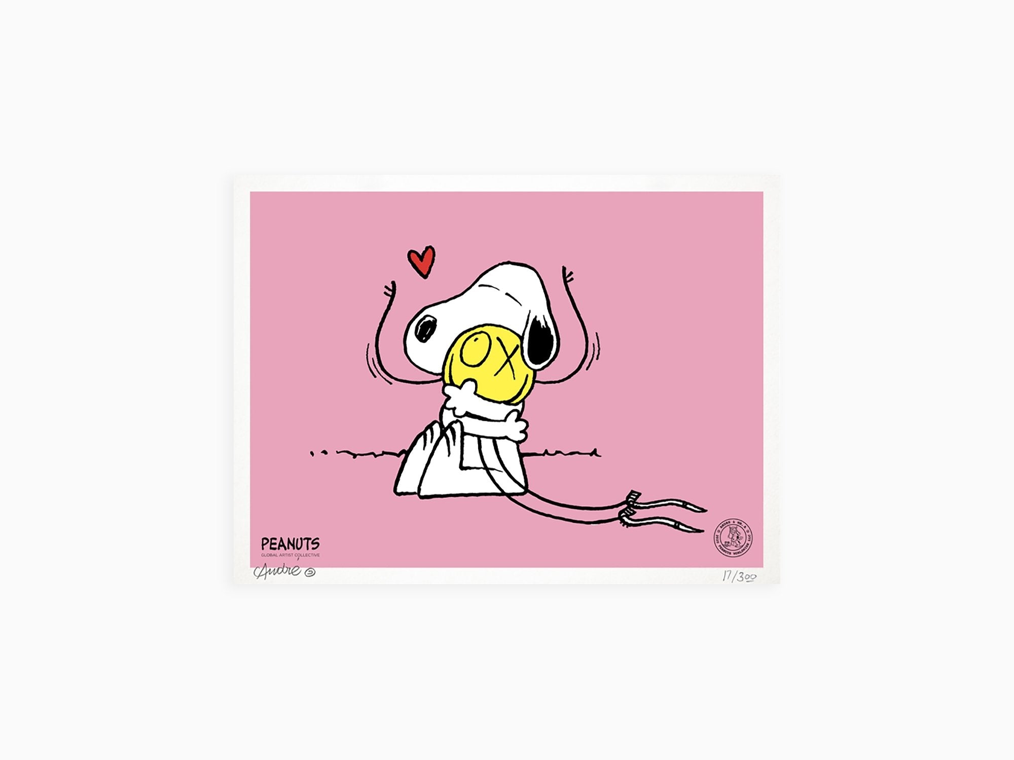 André - Snoopy hugs Mr. A (pink)