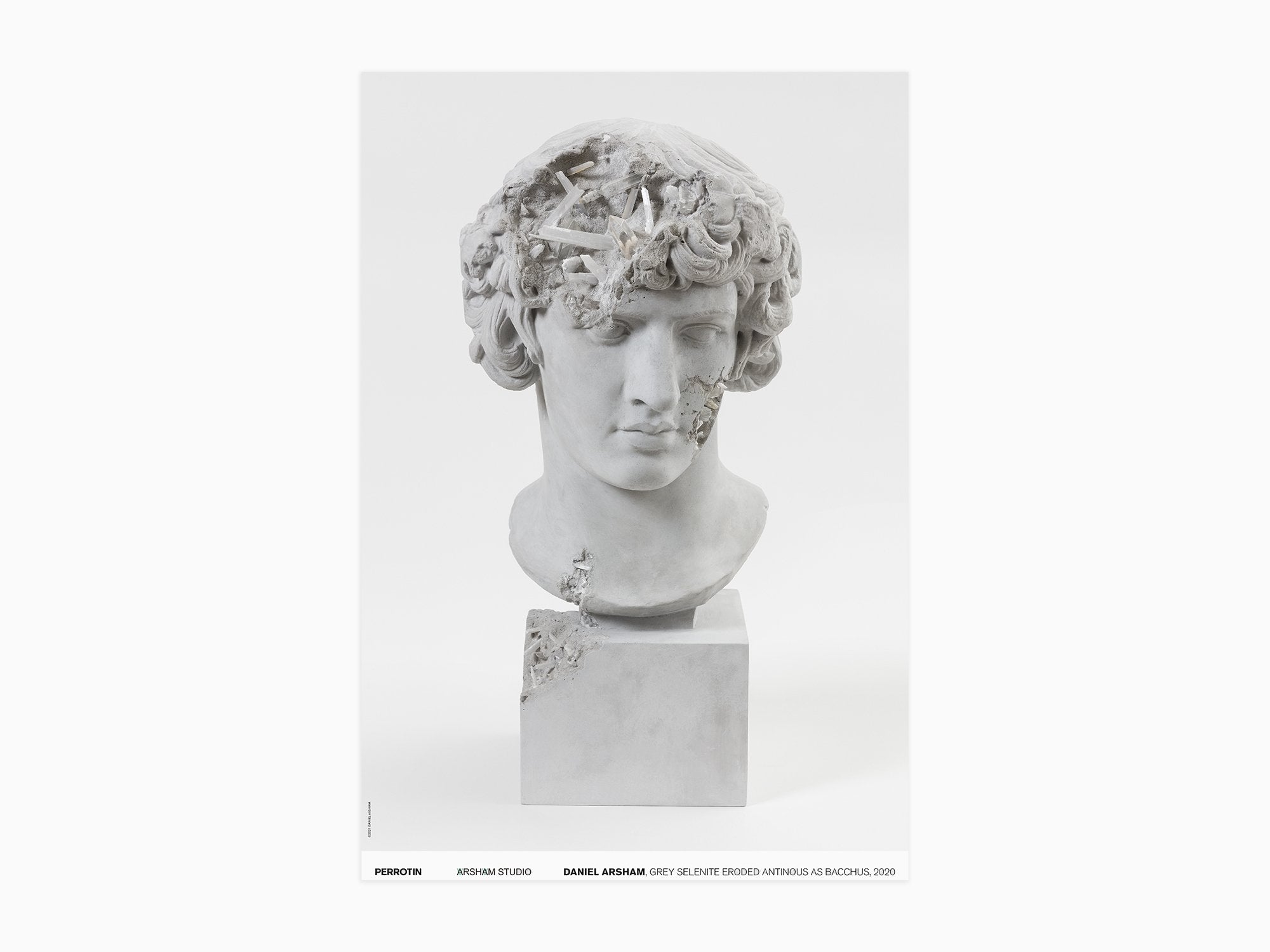 Daniel Arsham - Grey Selenite Eroded Antinous as Bacchus, 2020 (SIGNED)