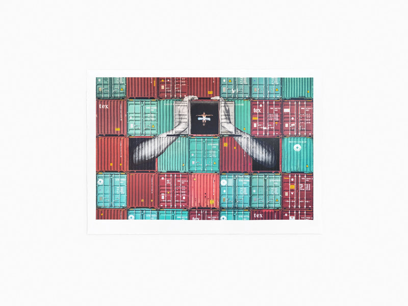 JR - The ballerina in containers, Holding tight, Le Havre, 2021