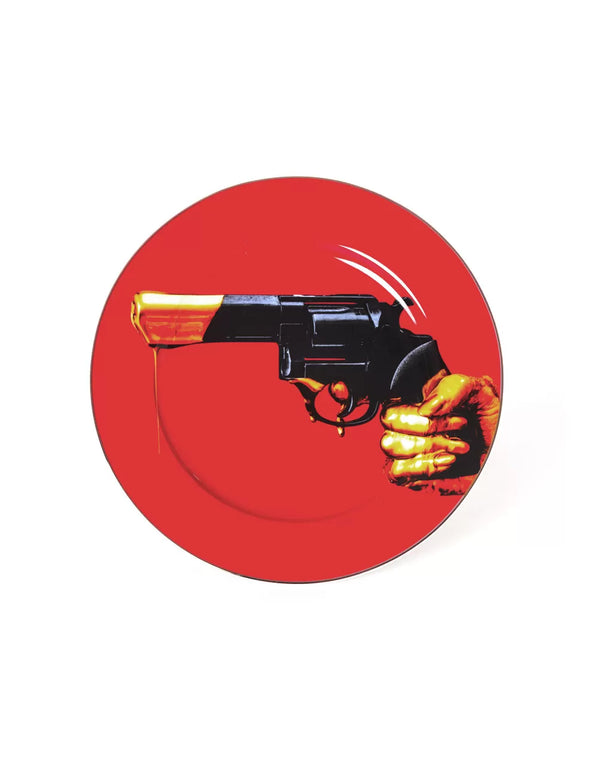 Seletti wears Toiletpaper - porcelain plate gold border Revolver