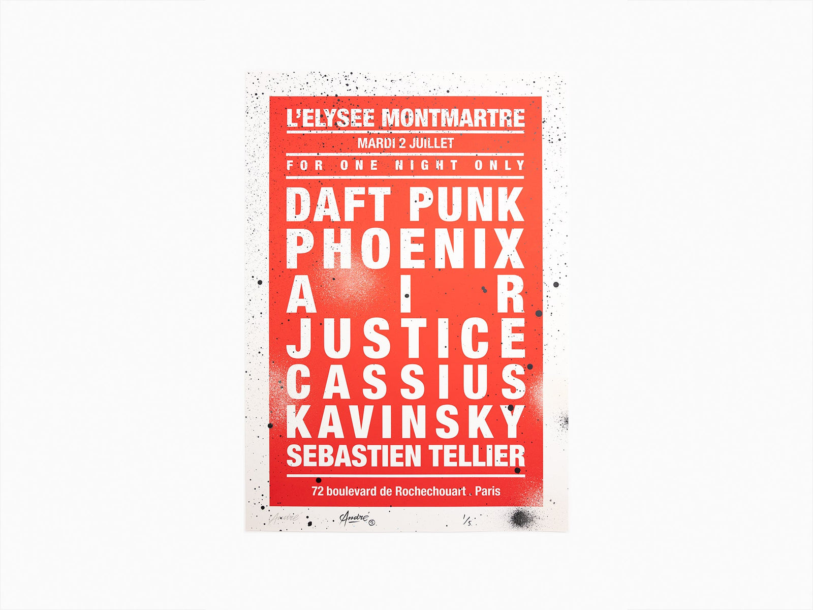 André - Dream Concerts (Daft Punk) Red / White (enhanced by hand)