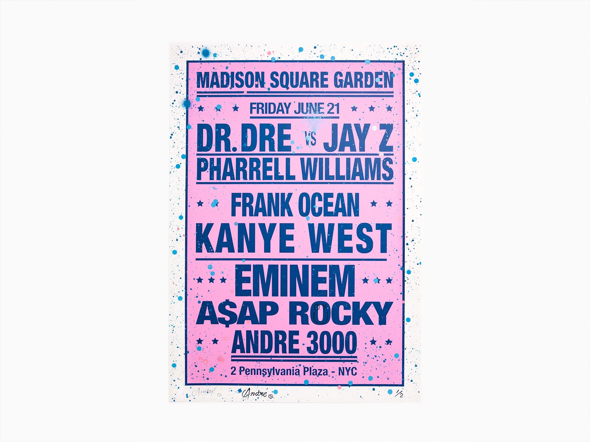 André - Dream Concerts (Dr Dre vs. Jay Z & Kanye West) Blue / Pink (enhanced by hand)