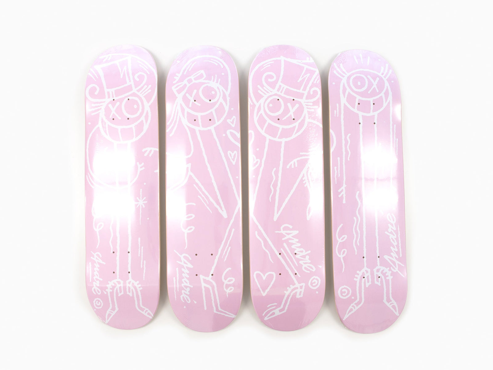 André - Skateboards - 4 Skate Deck set "La vie en rose"