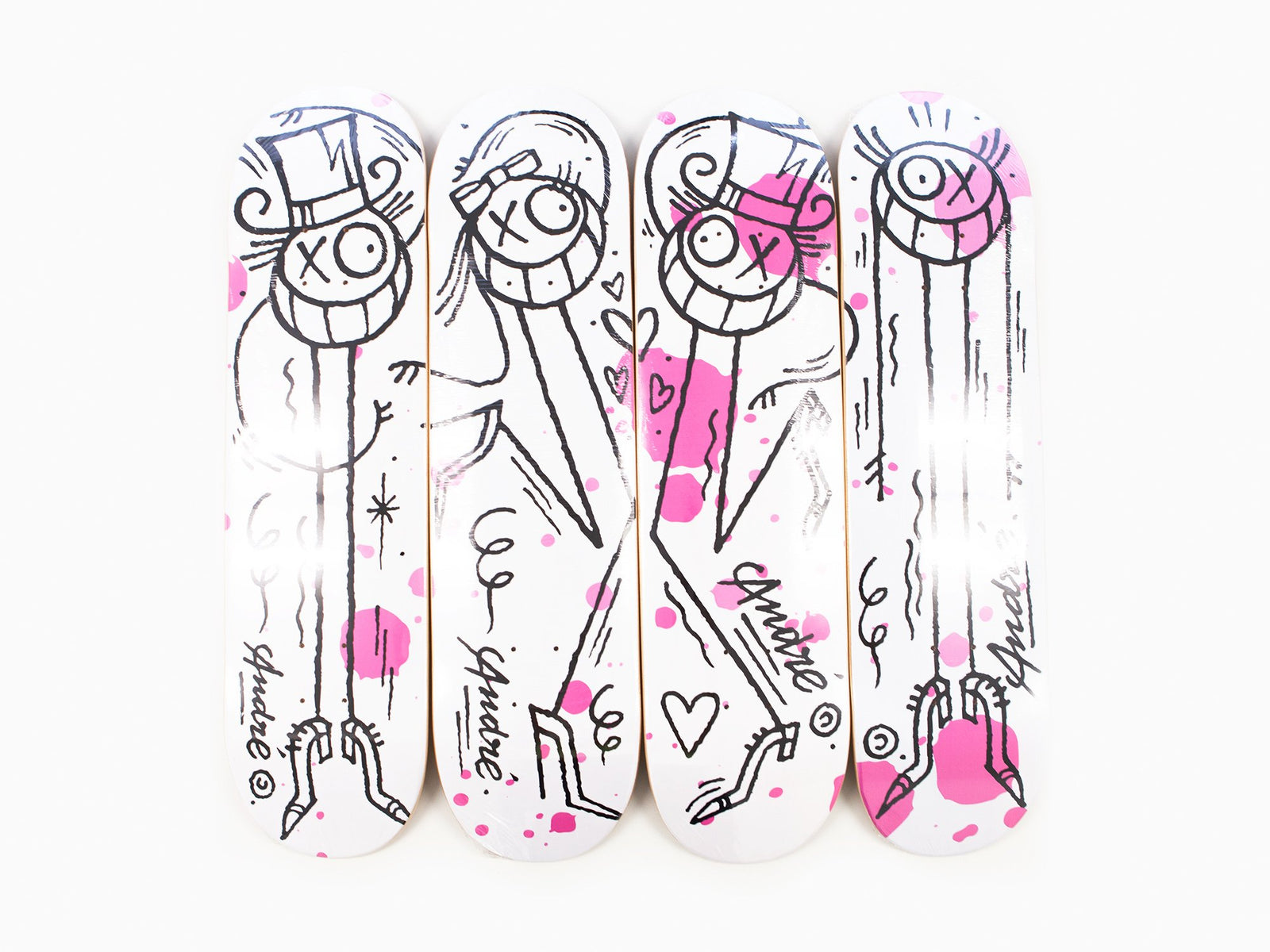 André - Skateboard - 4 Skate Deck set "Ménage à trois ou quatre"