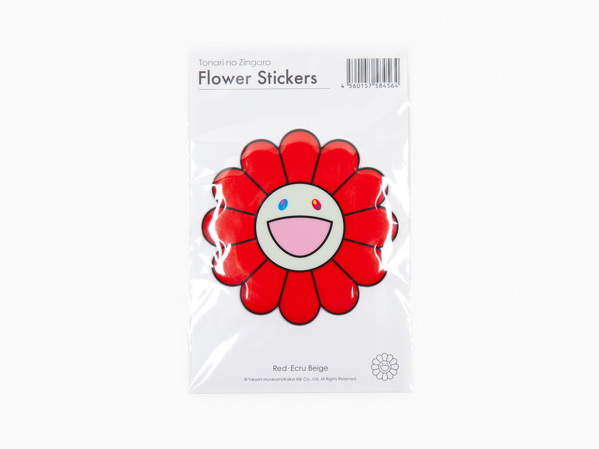 Takashi Murakami - Bubblingly Sticker - Red Ecru Beige