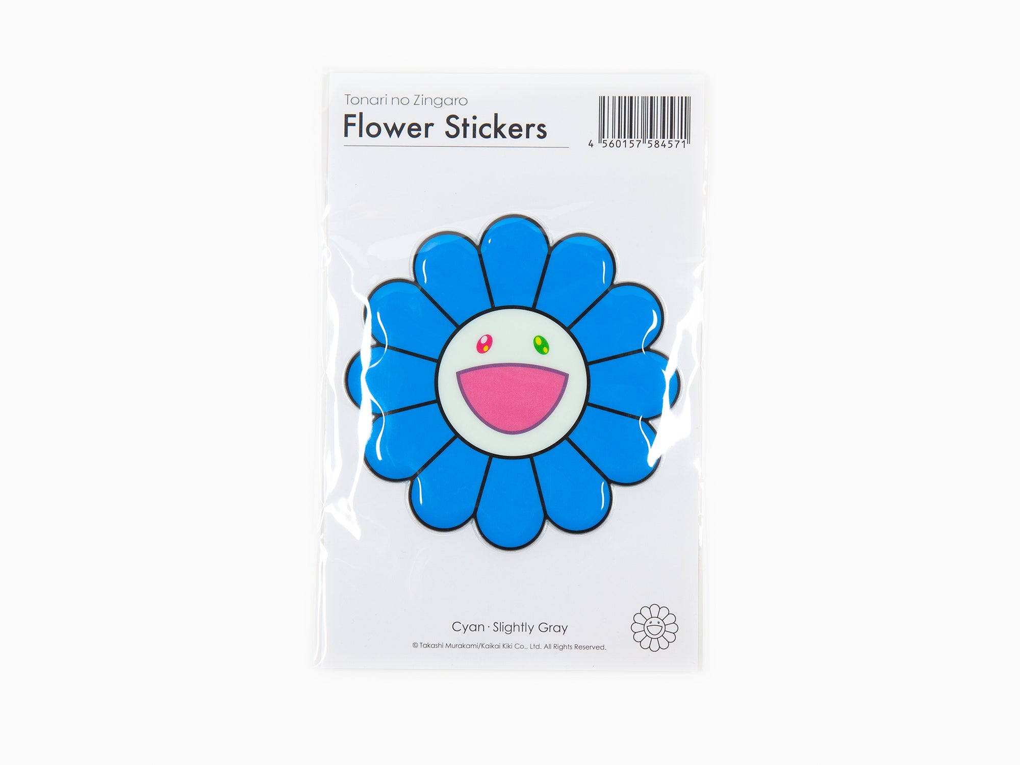 Takashi Murakami - Bubblingly Sticker - Cyan Slightly Gray