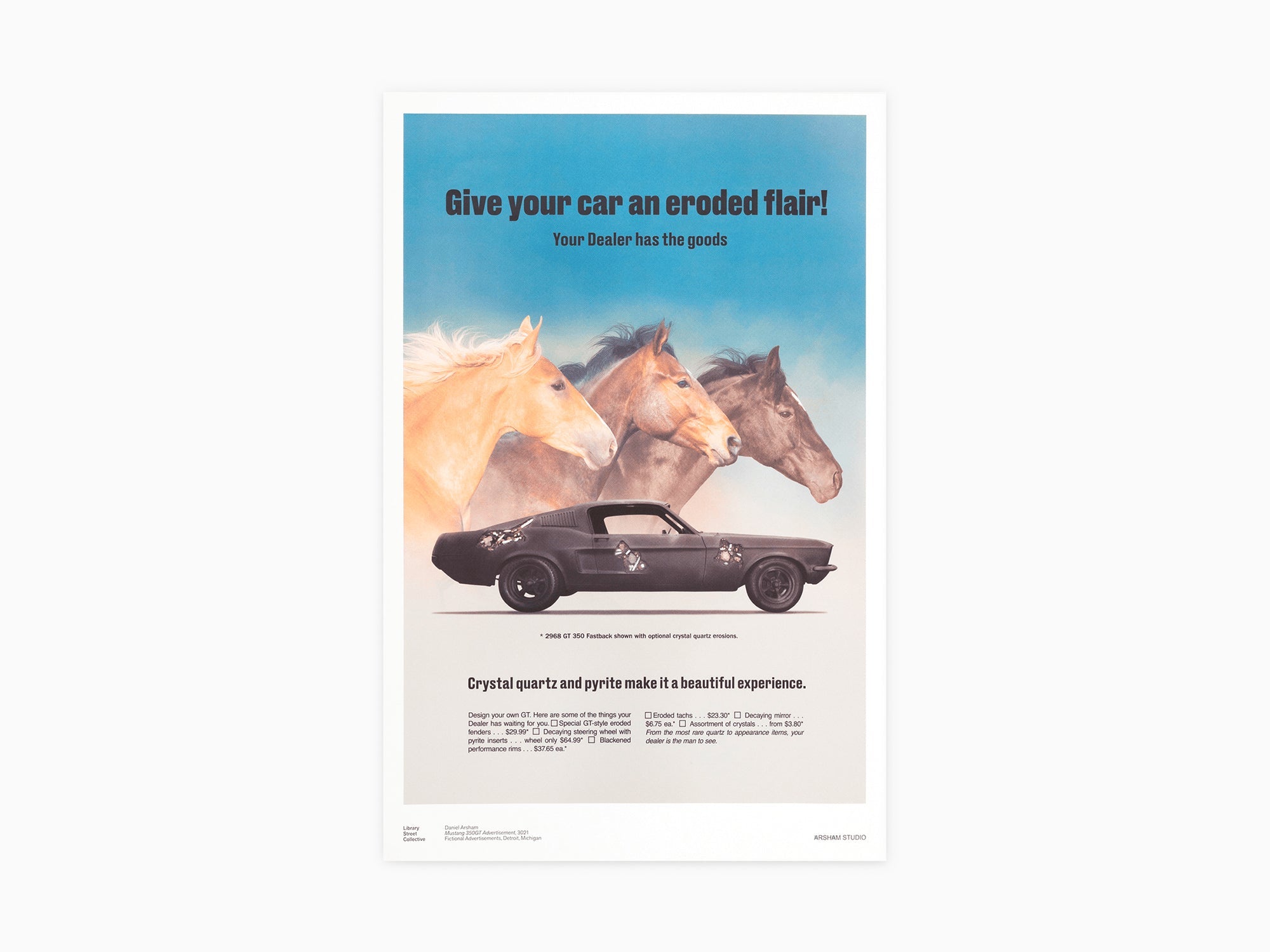 Daniel Arsham - Fictional Advertisement Poster - Mustang 350 GT (individual)