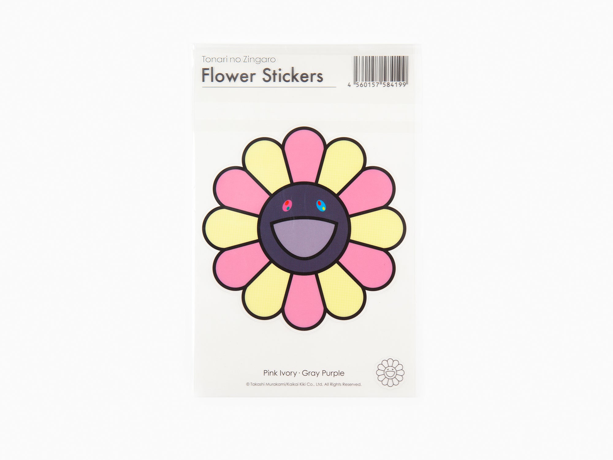 Takashi Murakami - Flower Stickers - Pink Ivory x Gray Purple