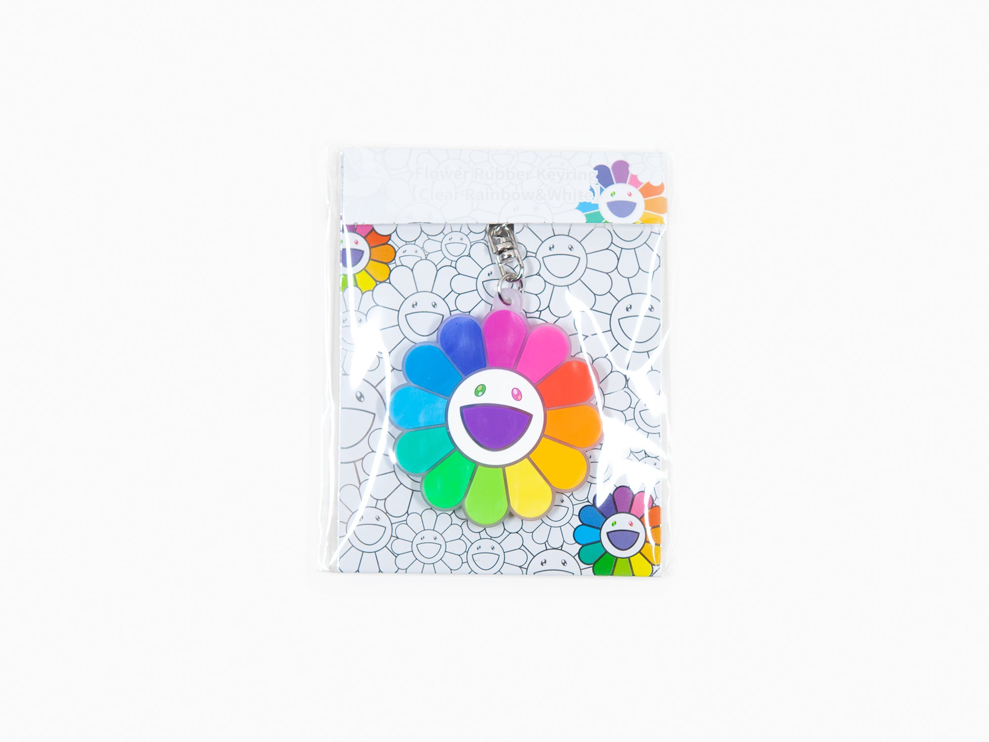 Takashi Murakami - Flower Rubber Keyring - Clear Rainbow & White