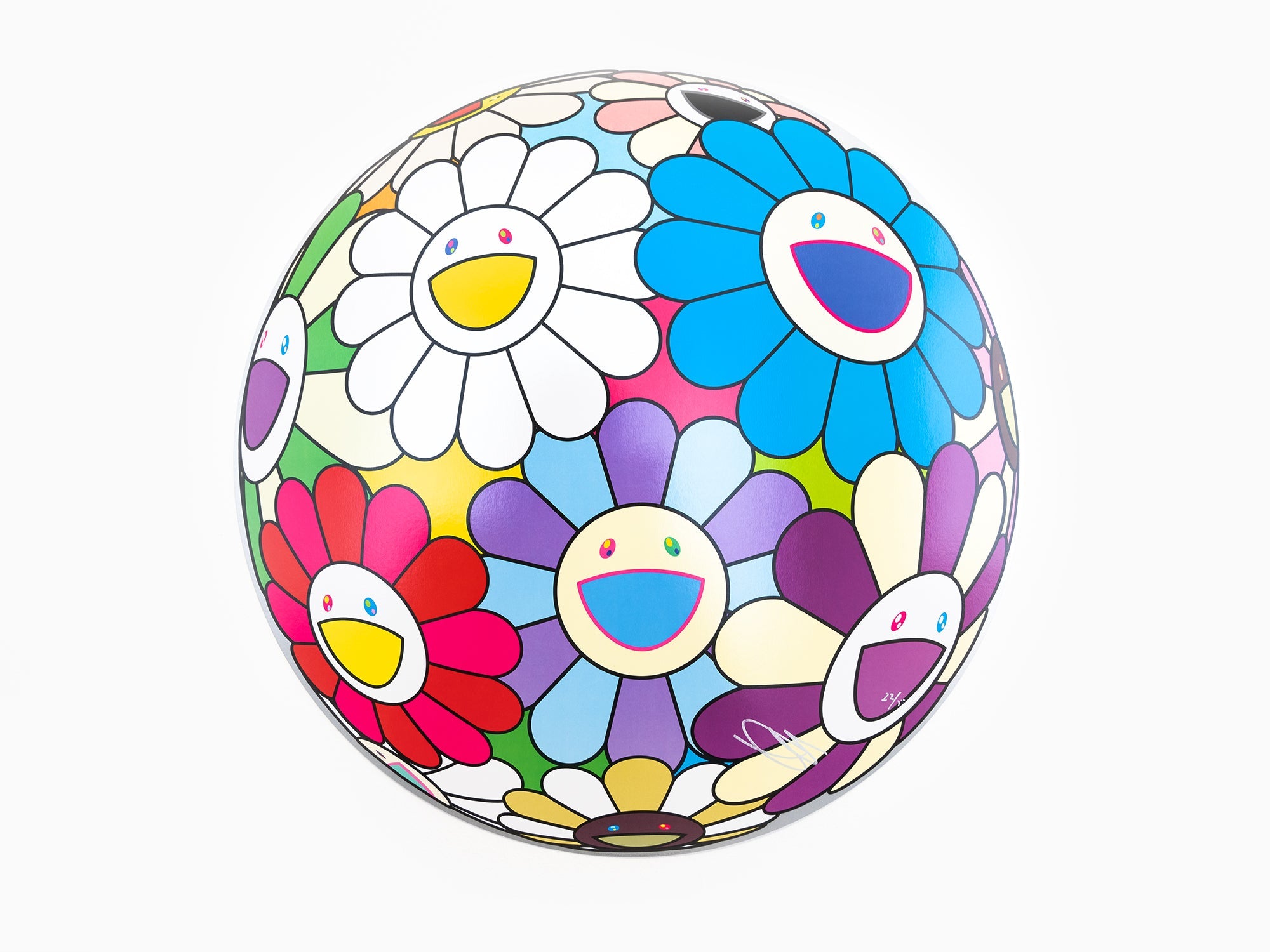 Takashi Murakami - Flower Plush Key Chain - rainbow & white - Perrotin PARIS