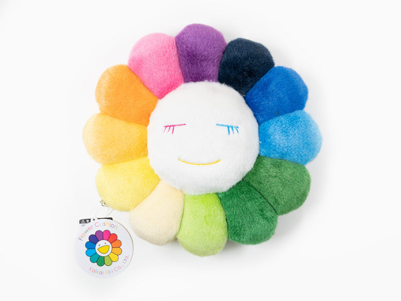 Takashi Murakami - Flower Cushion - 30 cm - Rainbow & White & Yellow